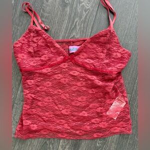 Edikted Red Lace Camisole Top